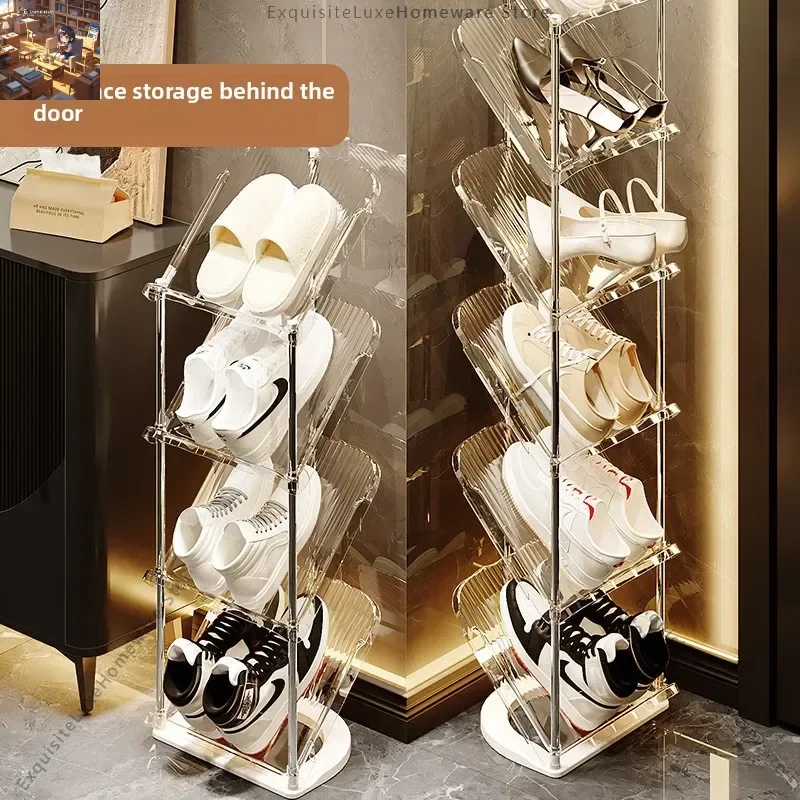 

Household shoe rack Multi-layer light luxury space-saving simple pet stainless steel dormitory shoe cabinet storage shelf