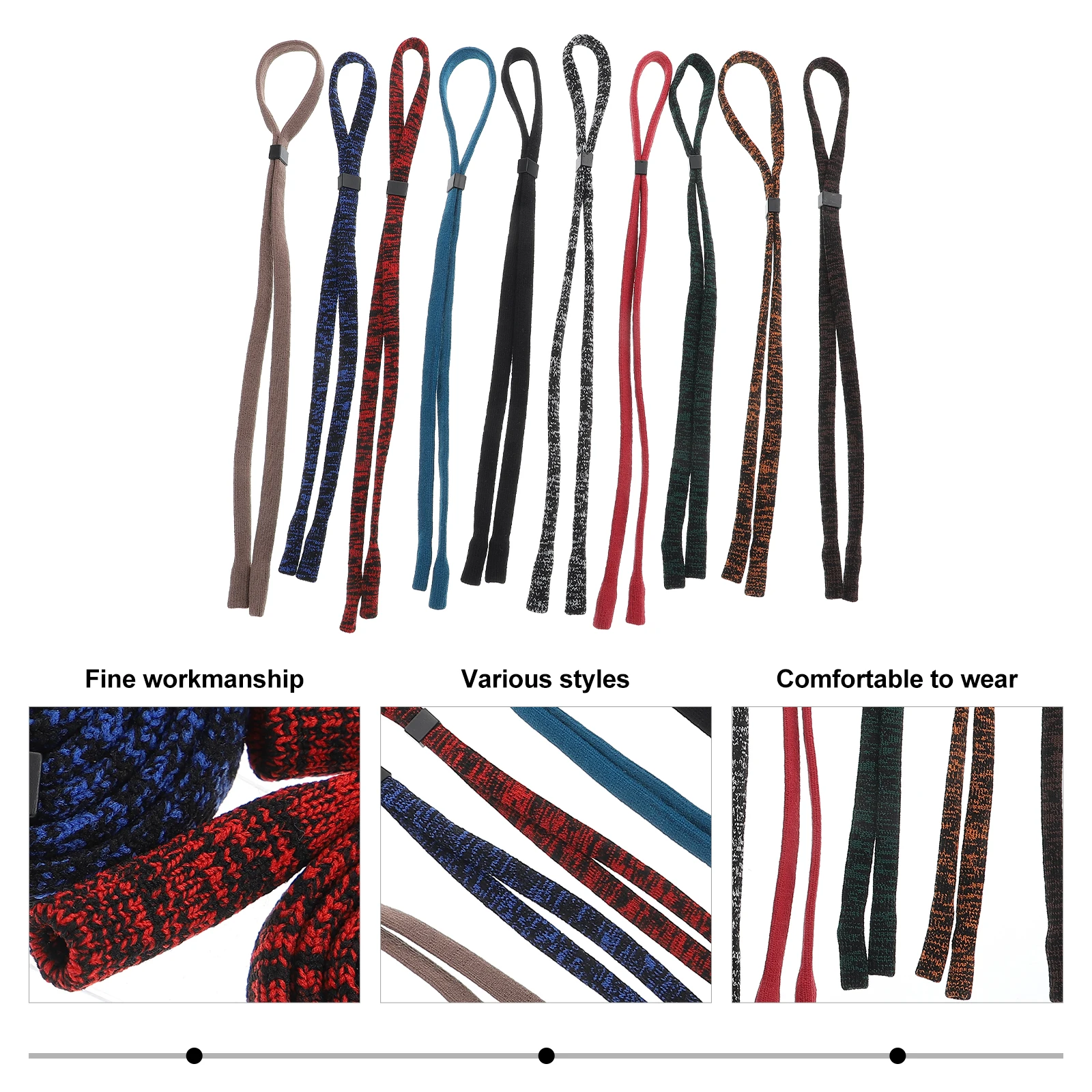 

10pcs Glasses Rope Durable Elastic Fiber Anti Drop Chain Eyewear Accessories Lanyard For Glasses Strap Holder Fixing Cord