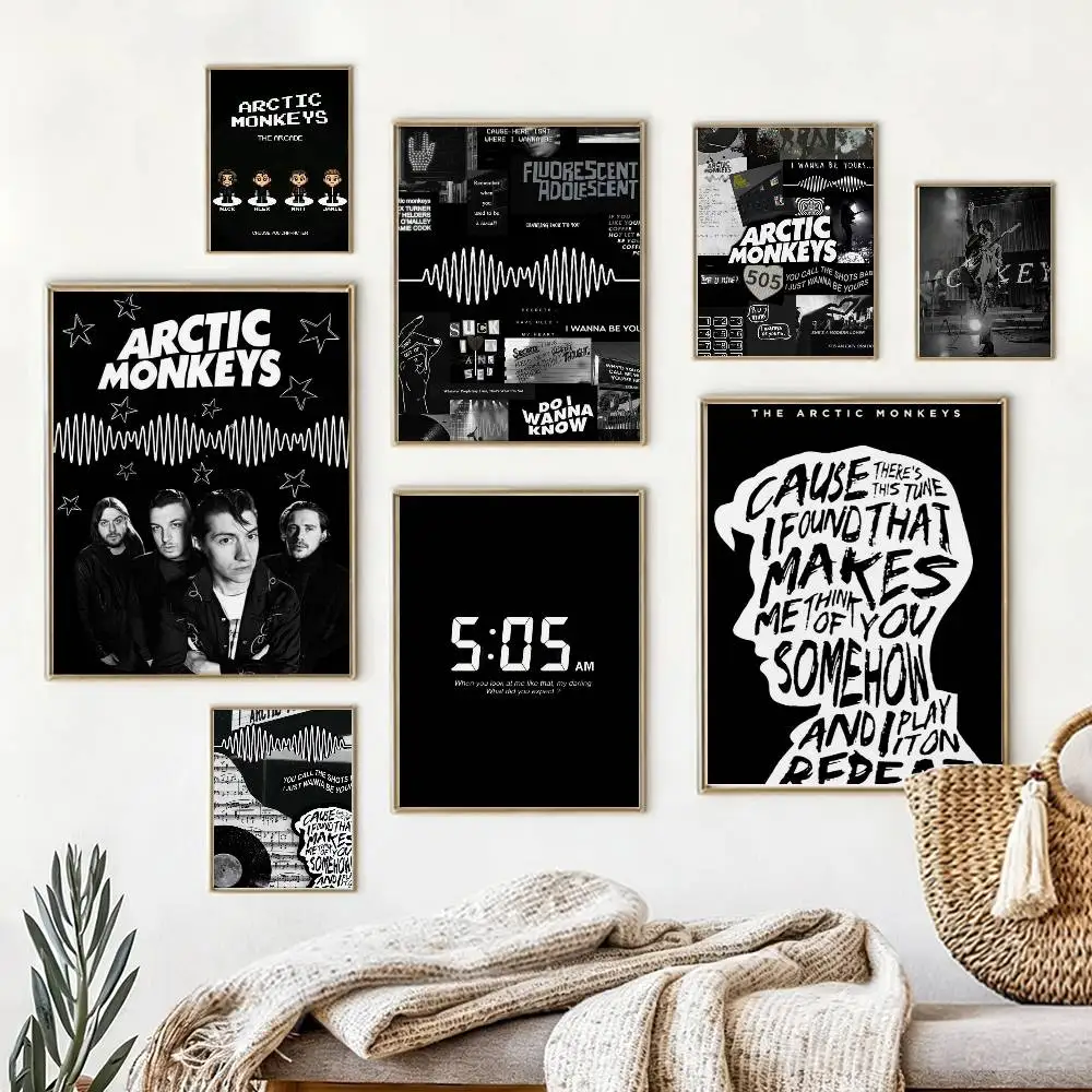 

A-Arctic M-Monkeys Band Poster Waterproof Wall Art Sticker For Bar Living Room Vintage Decor High Quality Print Gift