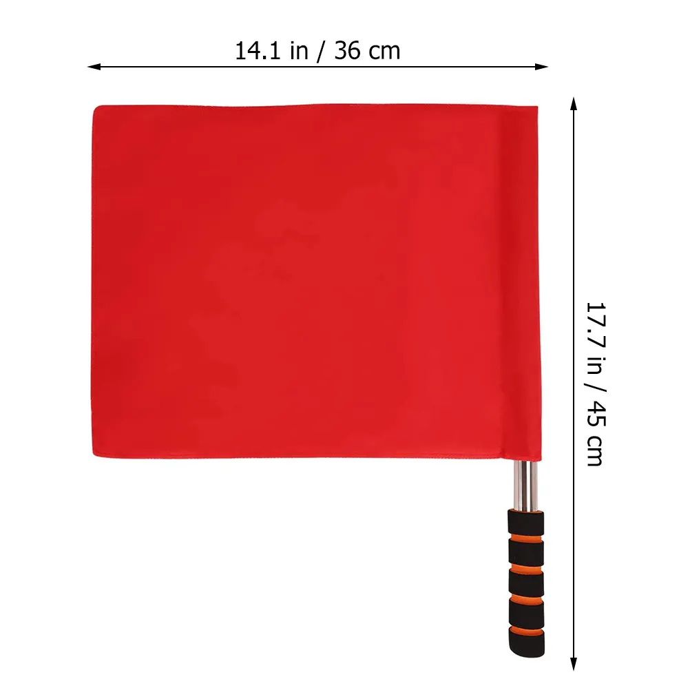 3Pcs High-Visibility Red Signal Flags Multi-Function Safety Warning Signal Flags for Sports Events Traffic Control Race Parties