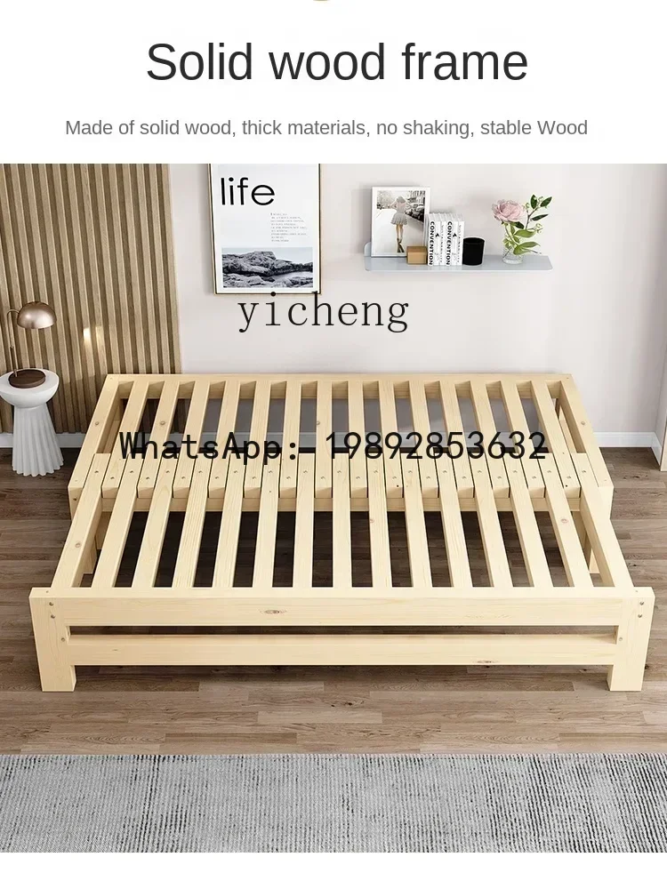 

X2 Sofa Tatami-Drawer Broaching Machine Multi-Functional Dual-Use Telescopic Bed Lunch Break Small Apartment Bed with Rollers