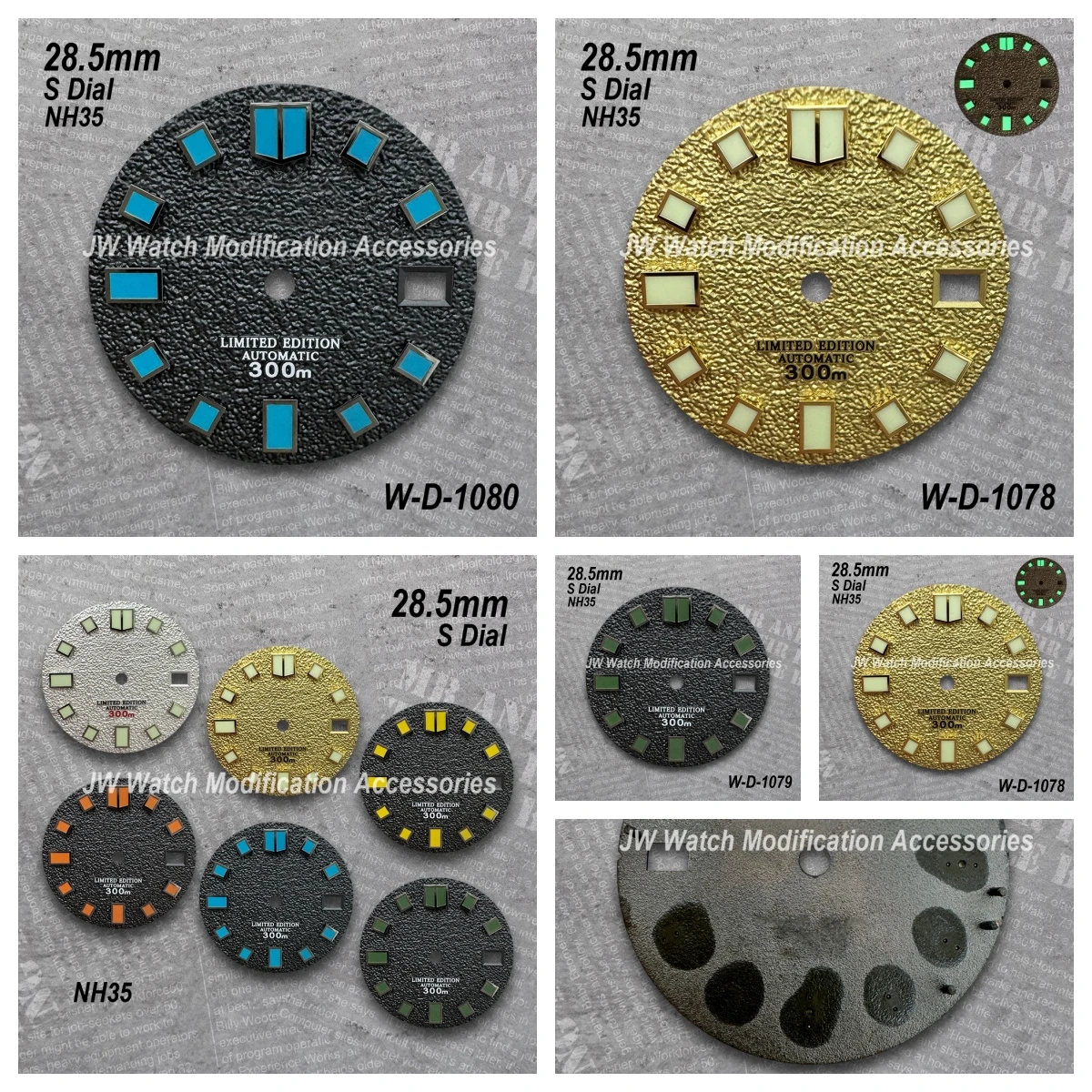 

28.5 mm Diving S Logo Dial Suitable For NH35/NH36 Japan Movement Green/No Luminous High Quality Watch Modification Accessories