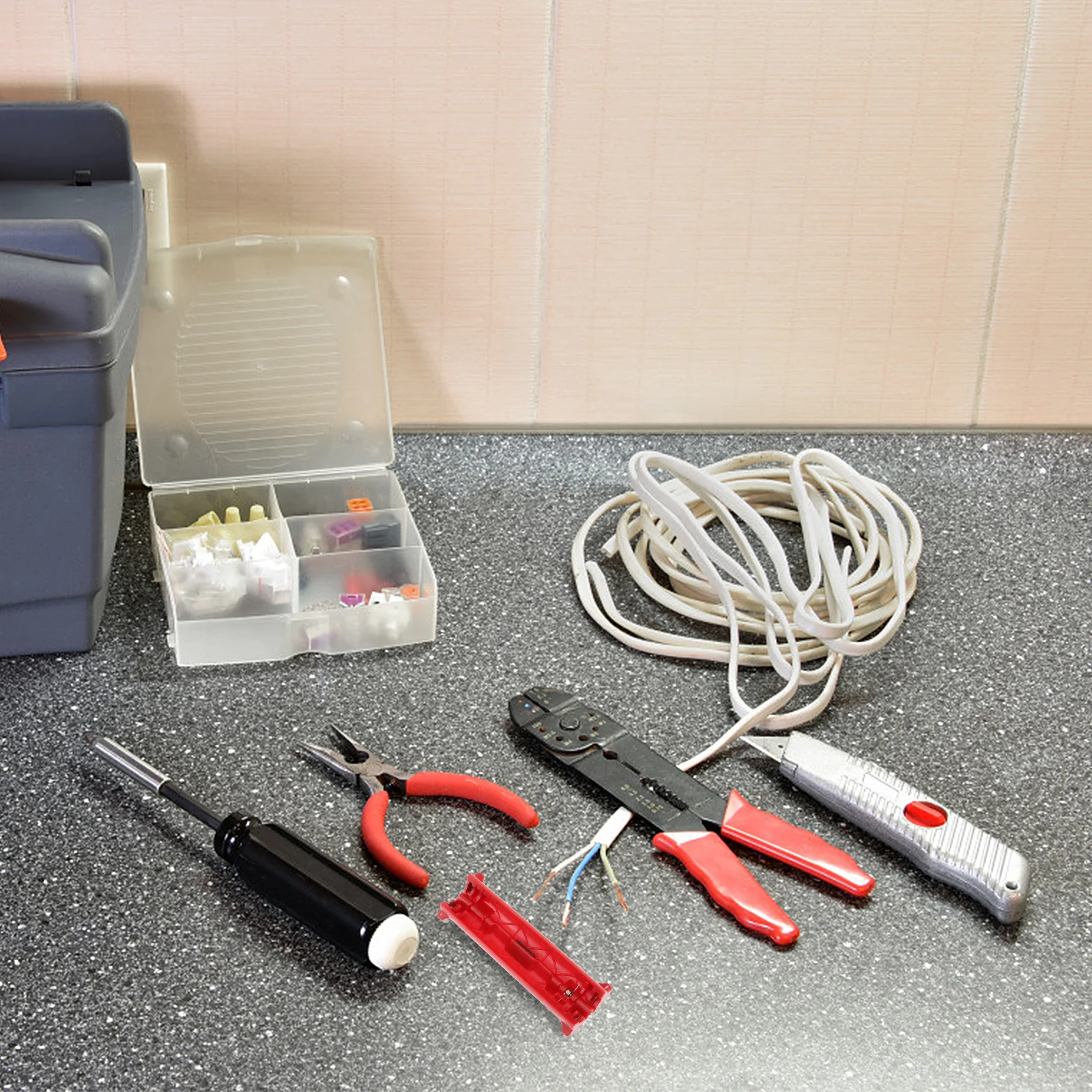 

2pcs Wire Strippers Cutting Stripping Pliers Pen Type Cable Rotating Red Multipurpose ABS SK5 Efficient Professional