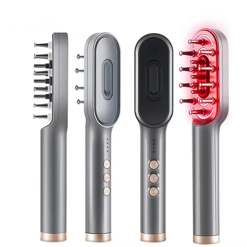 Handheld Head Massager Brush Hair Growth Comb USB Powered Red Led Light Therapy Scalp Care Anti Hair Loss Massage Hairbrush