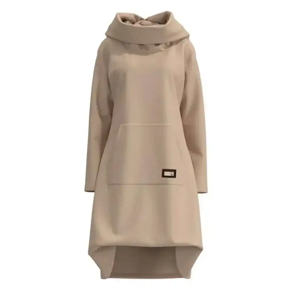 

High Ne Long Sve Sweatirt Casual Dr Women Autumn Thiened Cotton Linen Blend Bright Tead round Ne ort Sle