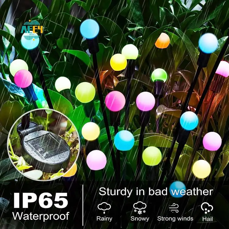 

AEE4-4 Piece Solar Garden Lights Sway By Wind, Outdoor Lights 8LED For Yard Patio Decoration Colo Light