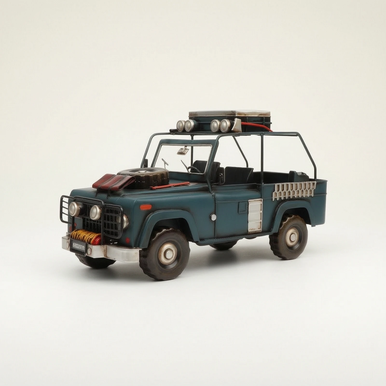 All-Terrain Vehicle Model Detailed Car Model with Spare Tire Rugged Long-Lasting for Collectors, Shelf, Desk