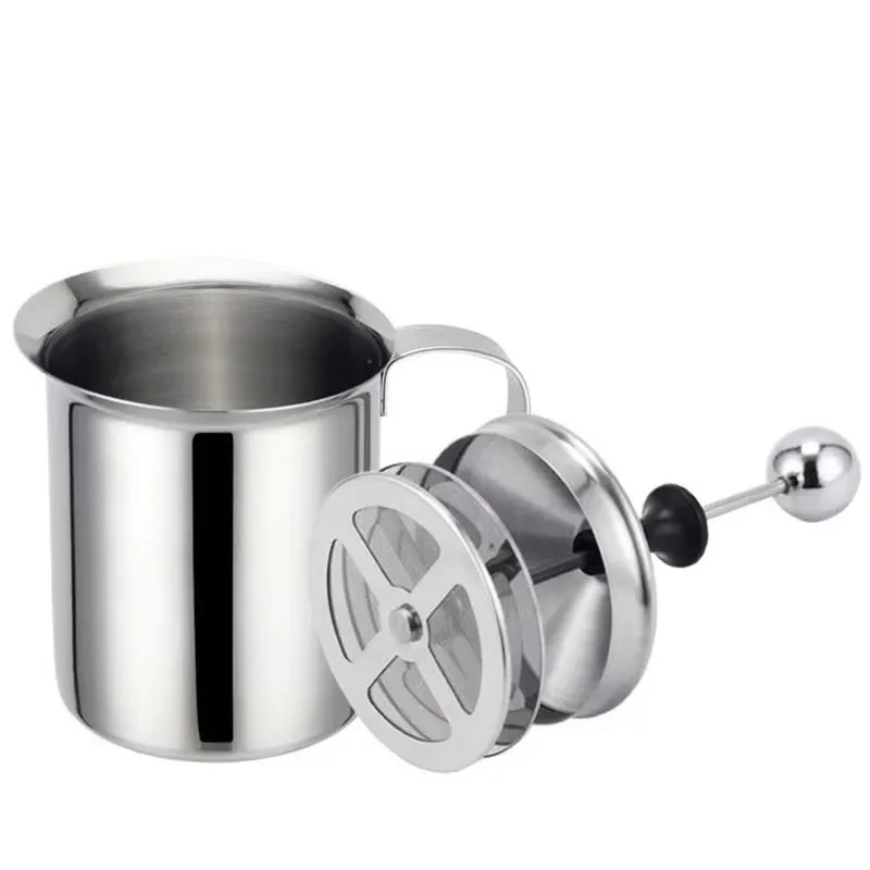 400ML Stainless Steel Electric Milk Frother with Dual Filter for Creamy Foam, Coffee Mixing, and Egg Whisking Tool