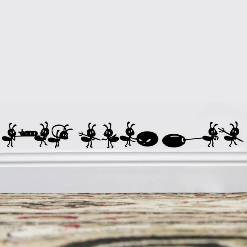 Mural Art Ants Move Wall Sticker Black DIY Ant Wallpaper Self-adhesive Removable Window Painting Stickers Children's Rooms