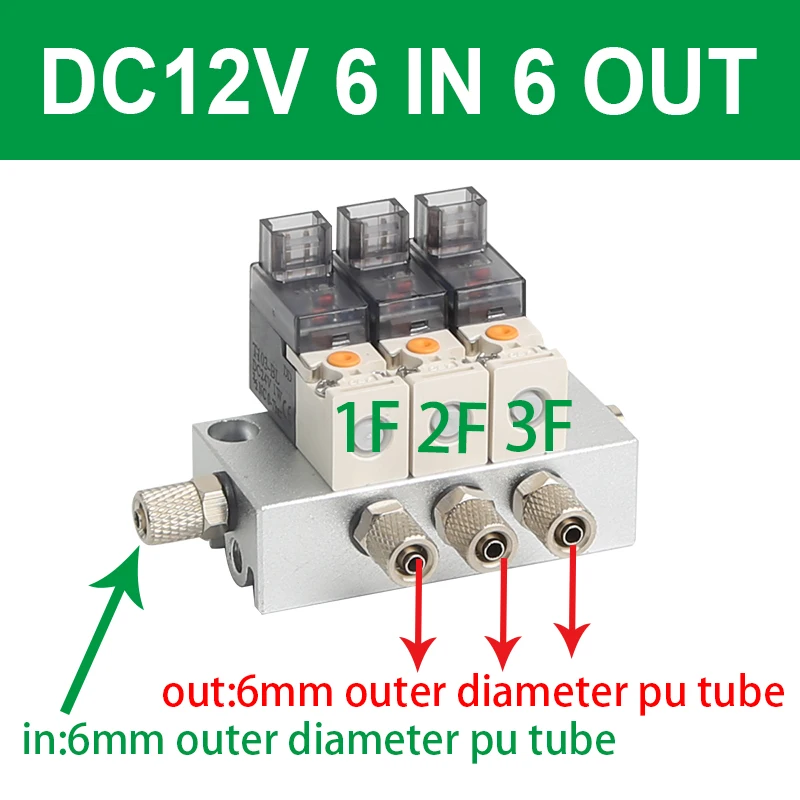 12V 24V 220V Miniature Pneumatic Solenoid Valve Combination Positive Pressure Negative Pressure Use 2/3 Way NC Valves