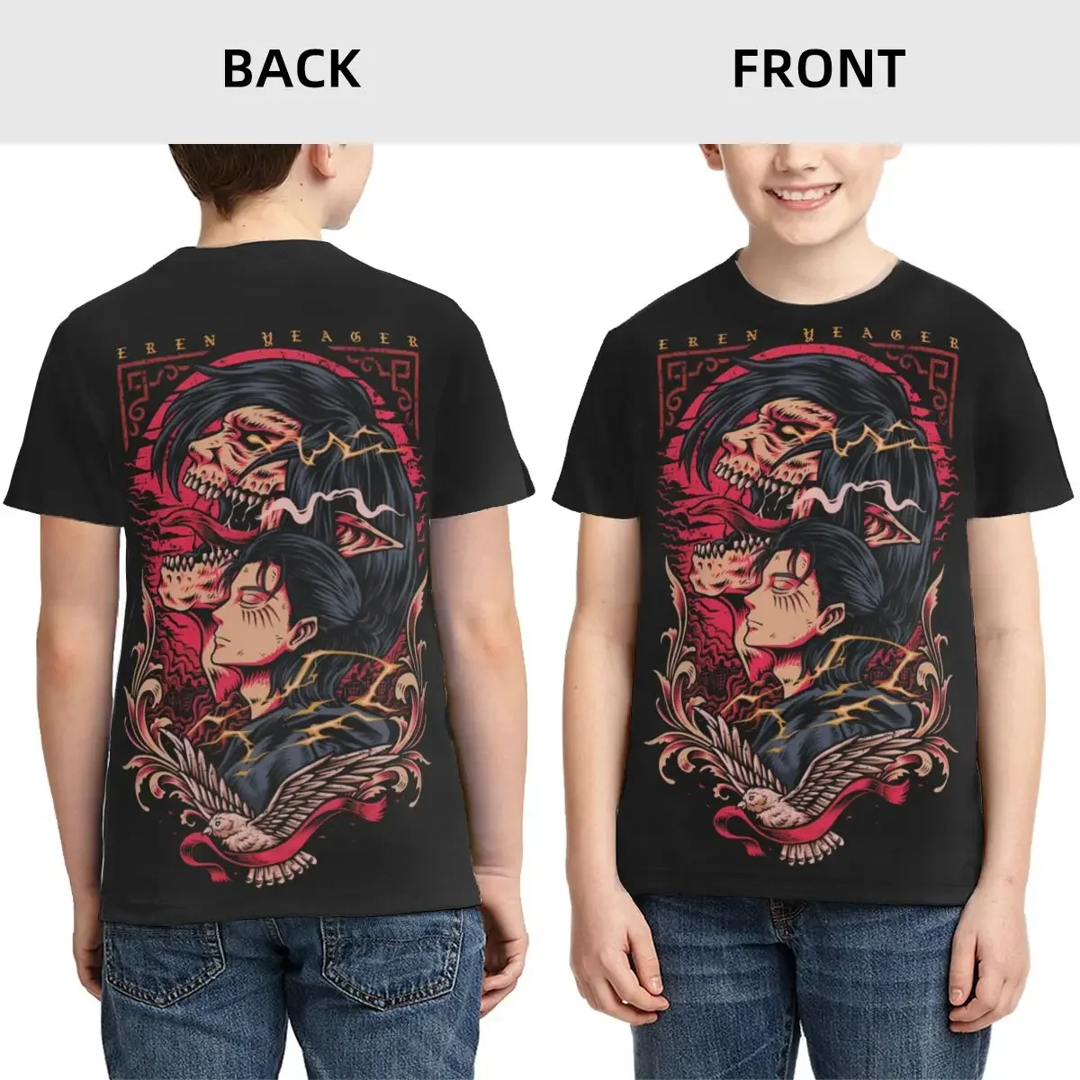 Anime Attack On Titan T Shirt- Short Sleeve Crew Neck Soft Fitted Tee Shirts for Teen Girl &