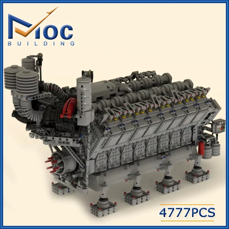 

Строительные блоки MOC V16, модель дизельного двигателя, двигатель, машина, технология, кирпичи, сделай сам, сборка, креативная коллекция игрушек, подарки