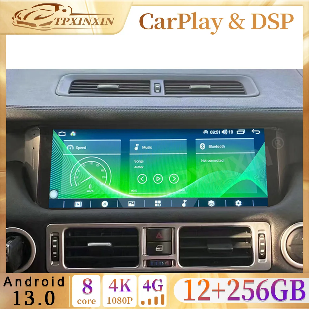 

10.25 Inch WIFI 4G CarPlay Android 13.0 Car Radio For Land Range Rover V8 L322 Sport 2002-2012 Multimedia player Gps Head Unit