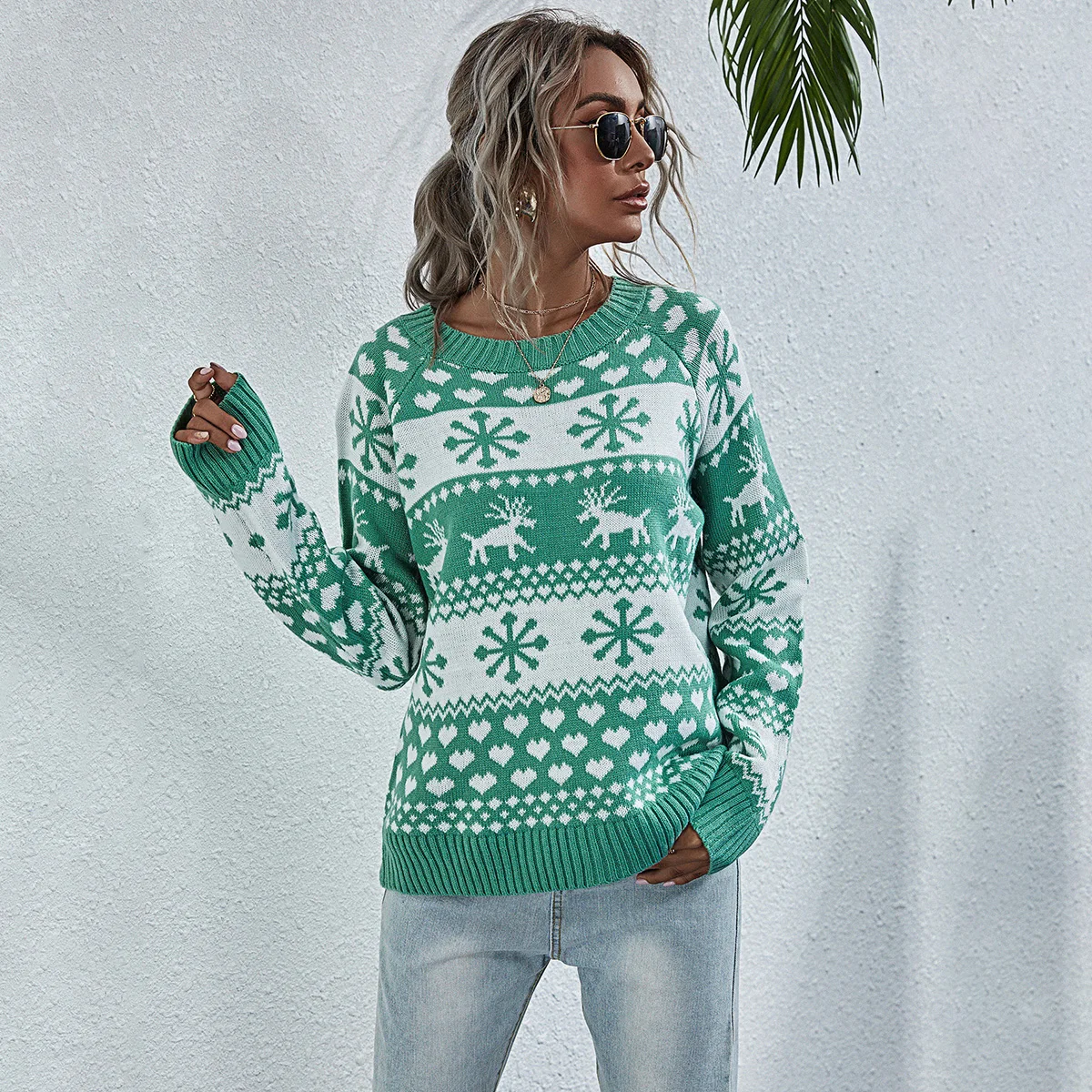 

Christmas Sweaters Santa Claus Tops Women Sweater Y2k Clothes Pulls Winter Pullover Traf Knitted Sweater Vintage Long Sleeve Top