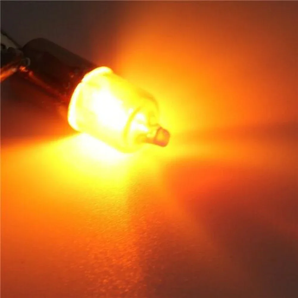 4PCS Motorcycle Mini Indicator Bulbs Halogen BA9S Base Amber 12v 21w Replacement Parts Super Bright Turn Signal Bulbs