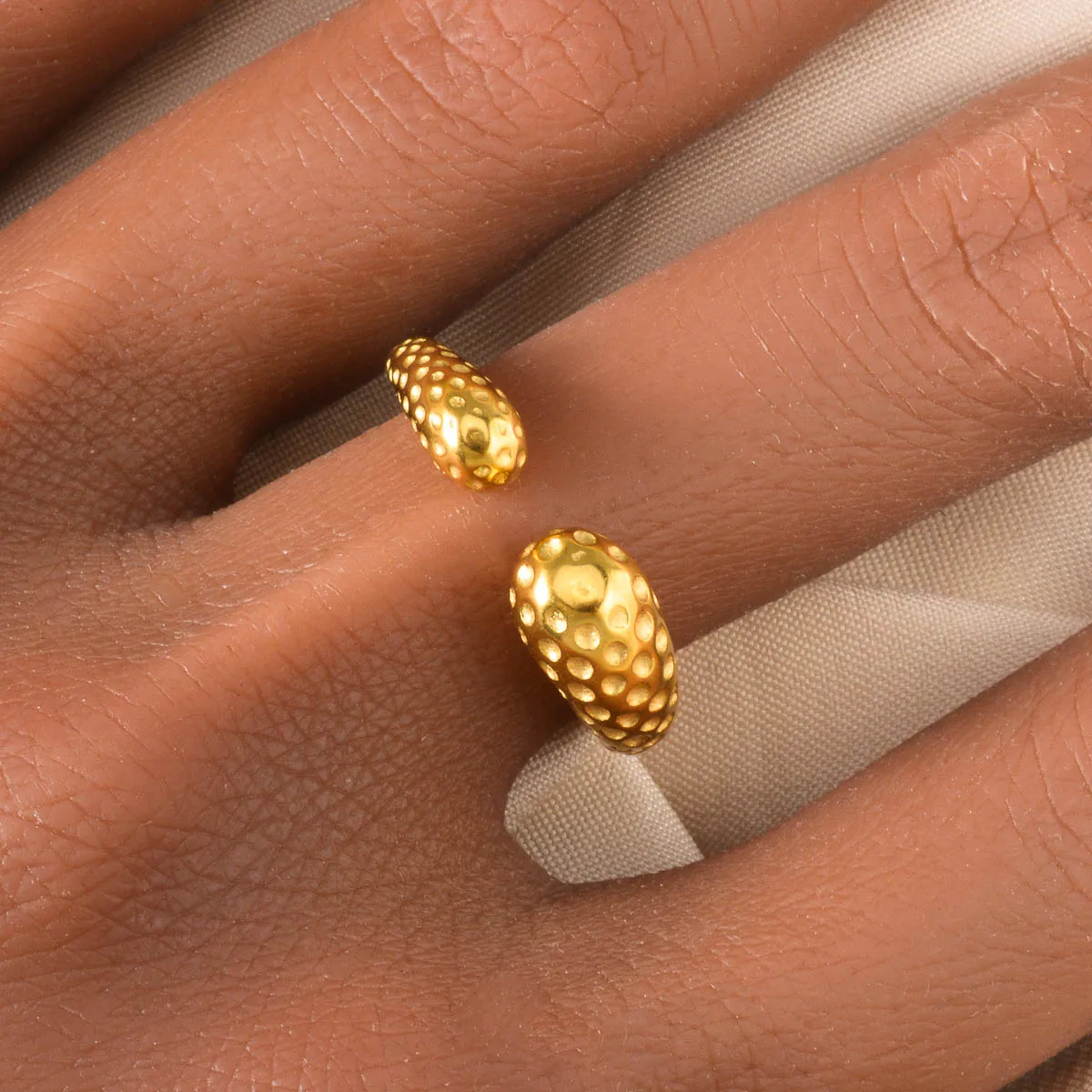 Trendy Gold Plated Ring Geometric Boho Style Rings for Women Vintage Ring Sparkling Statement Jewelry Gift for Her