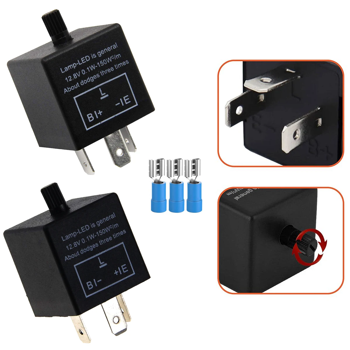 3-Pin CF-13/CF14 EP34 Electronic Flasher Relay with Speed Adjustable Function For Turn Signal Light