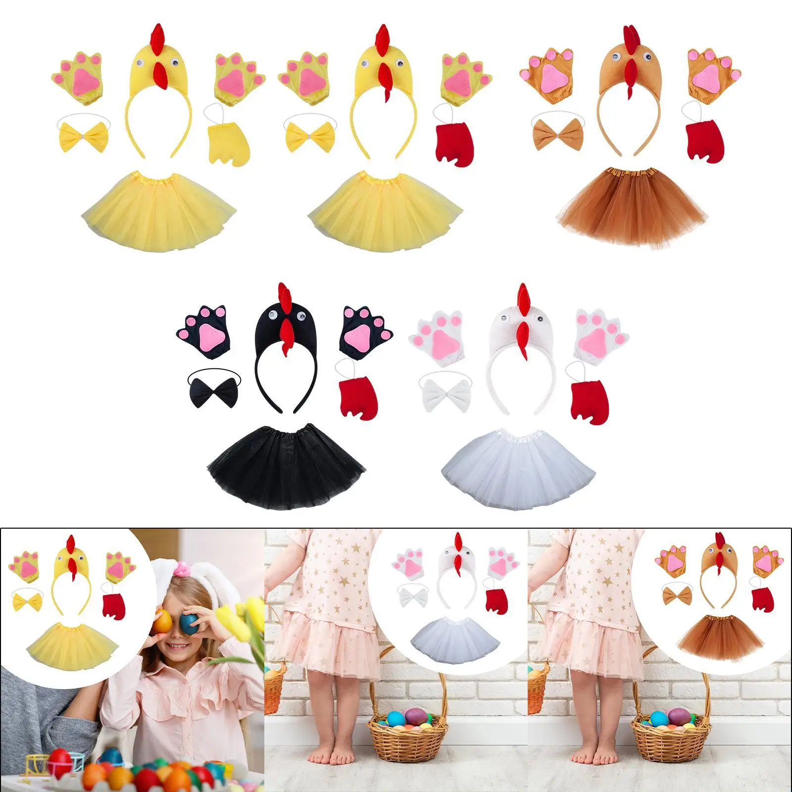 Chicken Costume Dress up Farm Animal Costume for Holiday Cosplay Prop Girls Kids