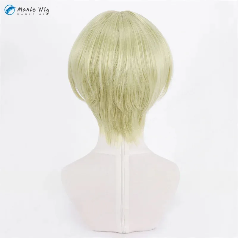 هنتر Shalnark 30 سنتيمتر قصيرة الأخضر الأصفر الباروكات مقاومة للحرارة الاصطناعية الشعر أنيمي تأثيري حلي + غطاء شعر مستعار