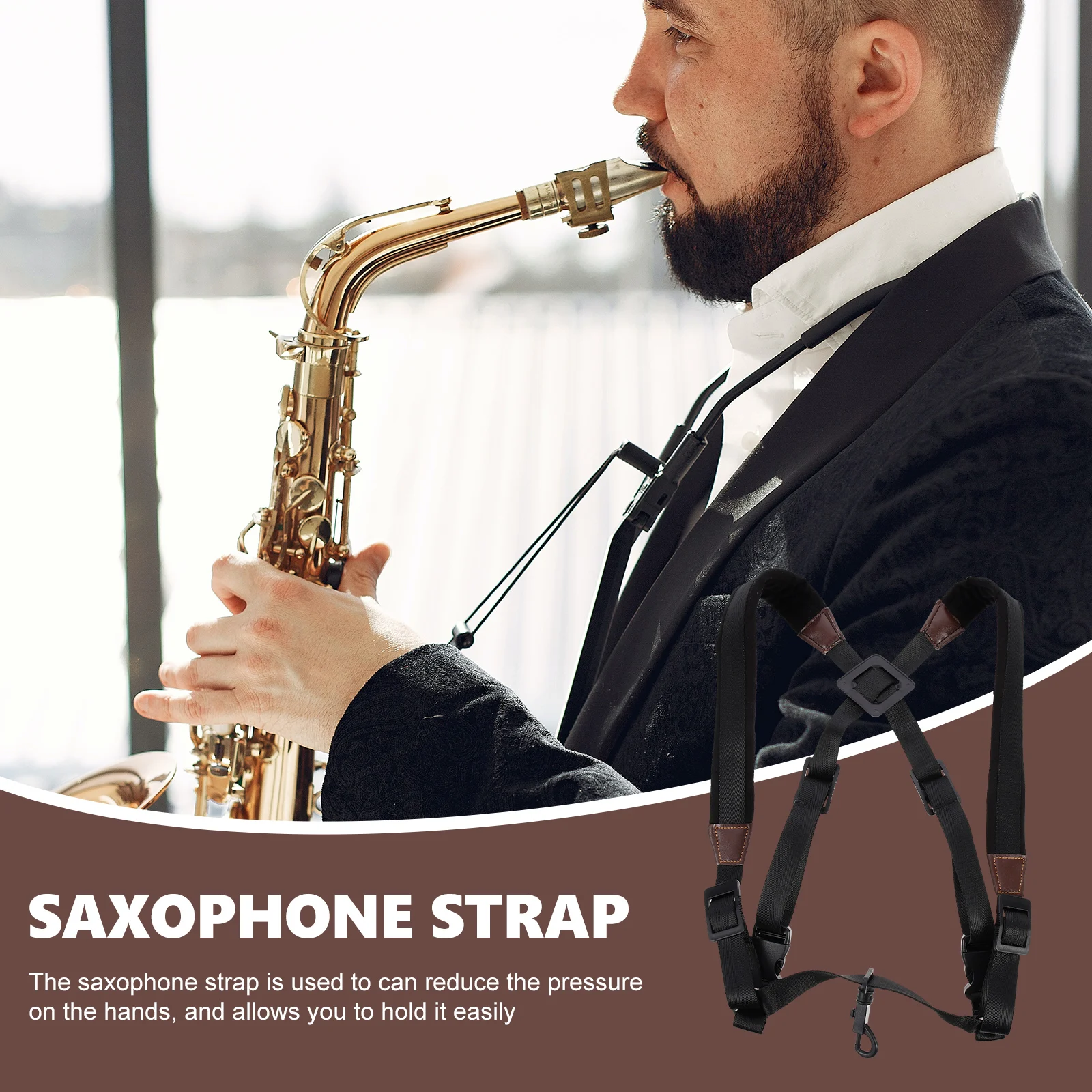 

Saxophone Shoulder Strap Padded Neck Harness Adjustable Nylon