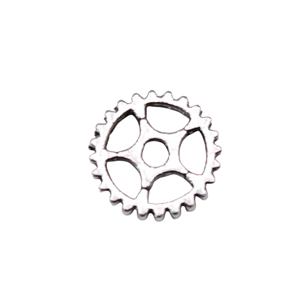 WYSIWYG 40pcs 2 Colors Gear Charms Pendant DIY Jewelry Findings For Jewelry Makingantique Silver Color Tone 8mm