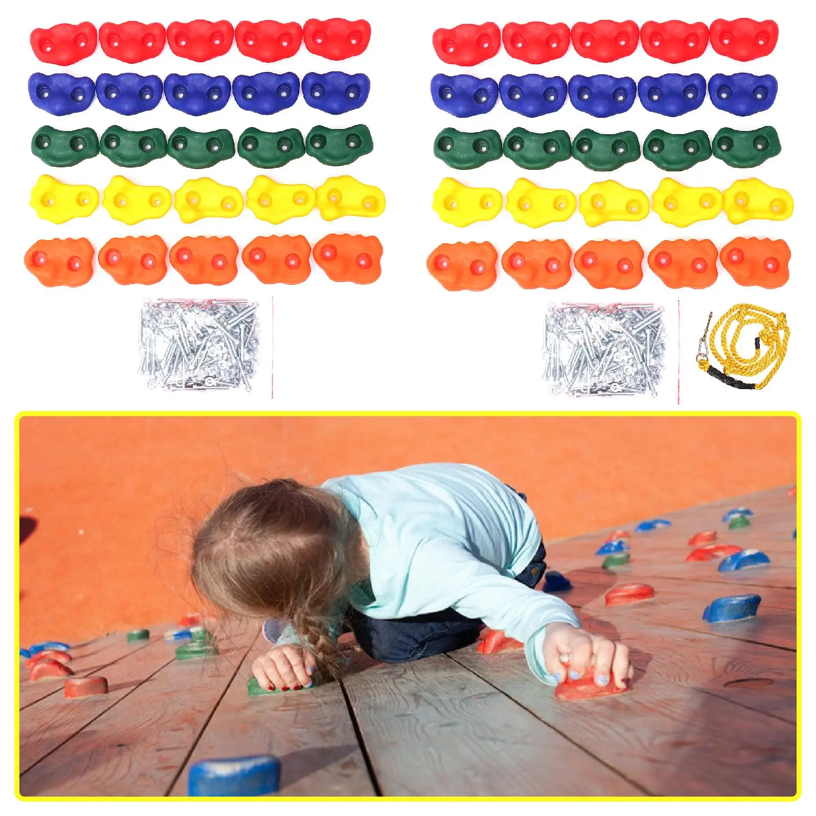 25x Kletter griffe für Kinder Klettergerüste mit Installation Hardware Handfüße hält Griffs ätze Kletter steine Spielzeug