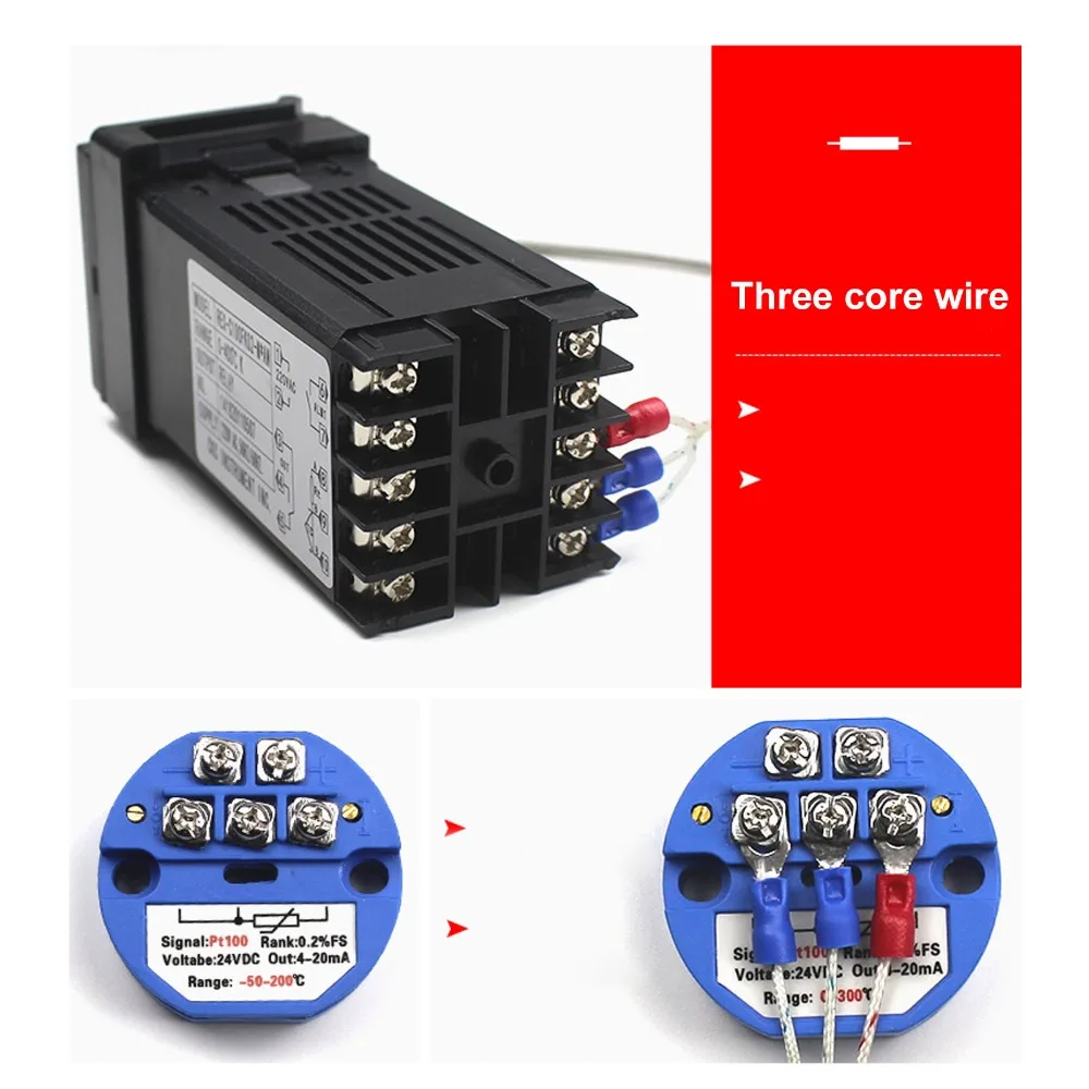 3m Pt100 Temperature Sensor Stainless Steel 3 Wire Thermistor Probe Fast Response Temperature Sensor Probe