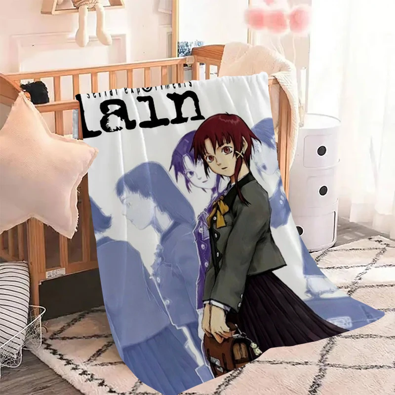 

Serial Experiments Lain Throw Knitted Blanket Fluffy Summer Blankets for Decorative Sofa Microfiber Bedding Knee Bed Double Soft