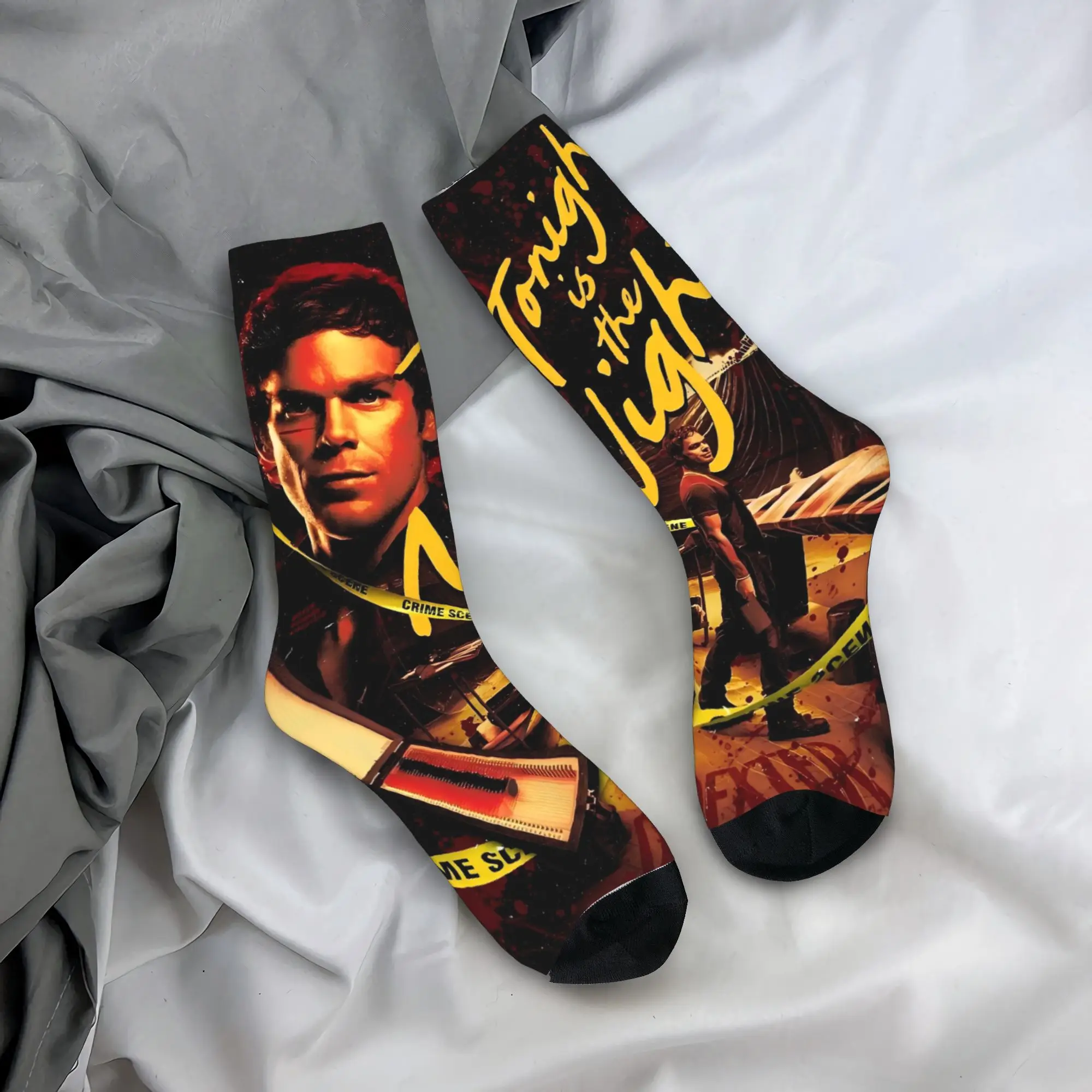 Dexter Morgan TV Horror Socks Autumn  Stockings Elegant Couple Medium Soft Socks Custom Outdoor Anti Sweat Socks