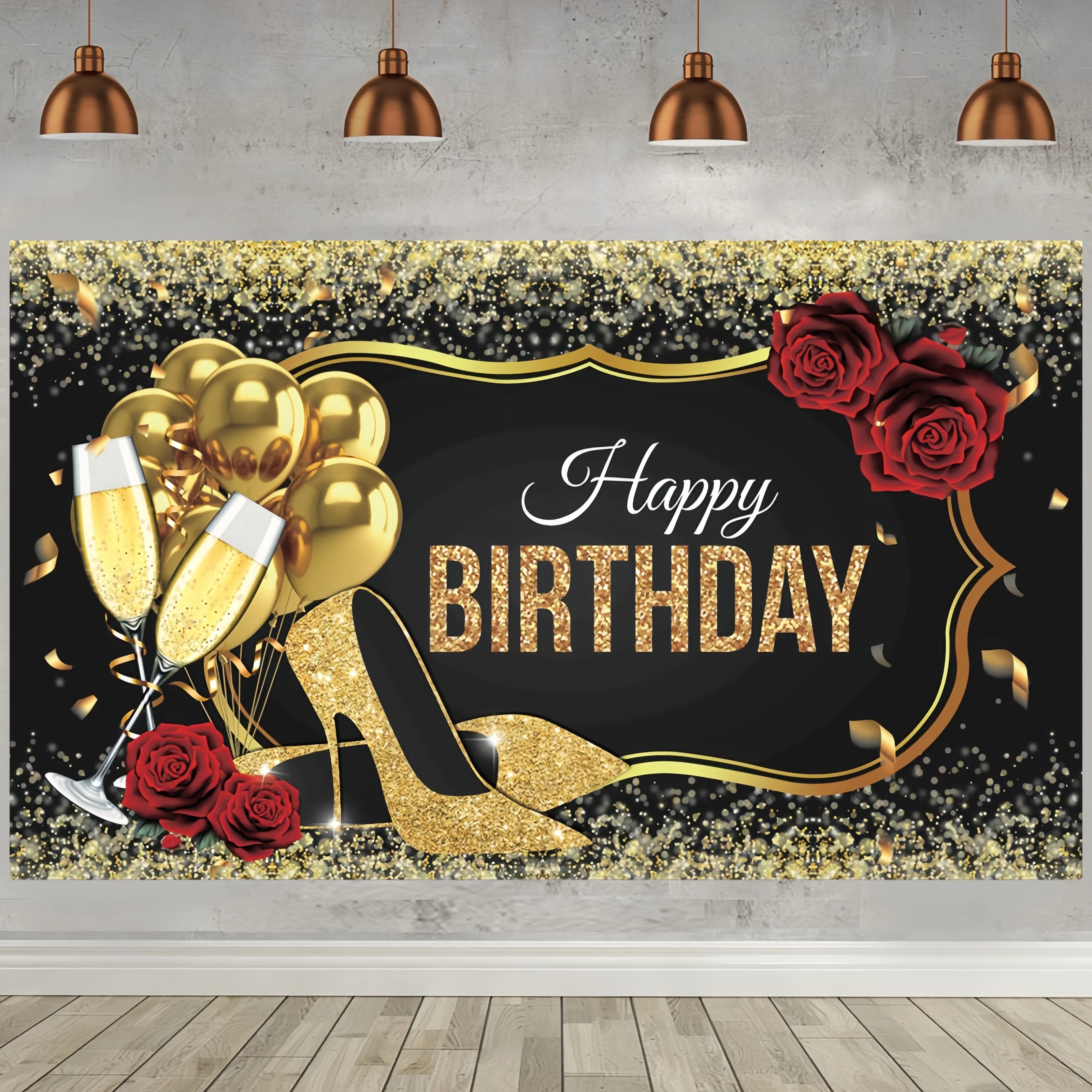 Birthday Photo Backdrop,Birthday Party Photography Background Suitable For 30th,40th,50th,60th Birthday Party Decorations