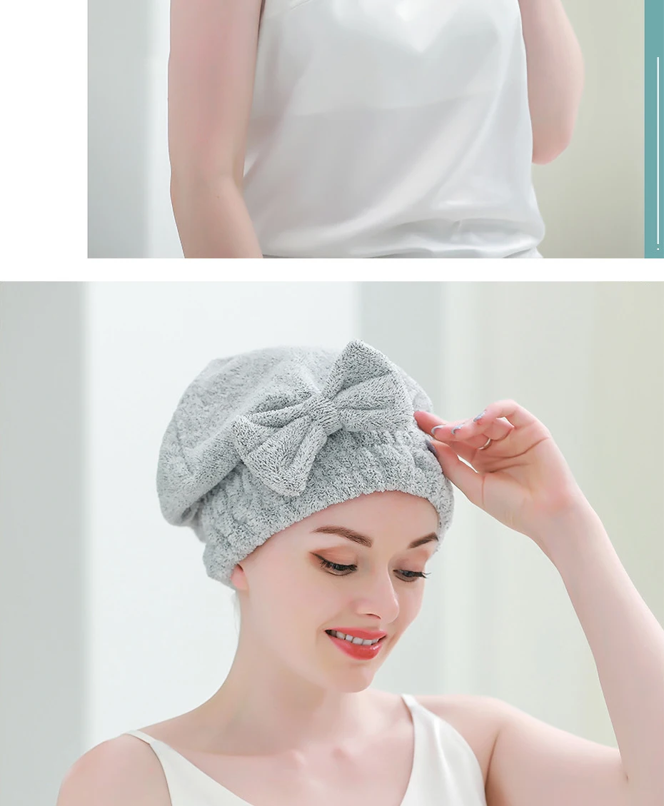 Bambus-Haarhandtuchwickel, Mikrofaser-Haartrocknungs-Duschturban mit  Schleife, saugfhige, schnell trocknende Haarhandtcher fr Frauen,  Anti-Frizz - AliExpress 15