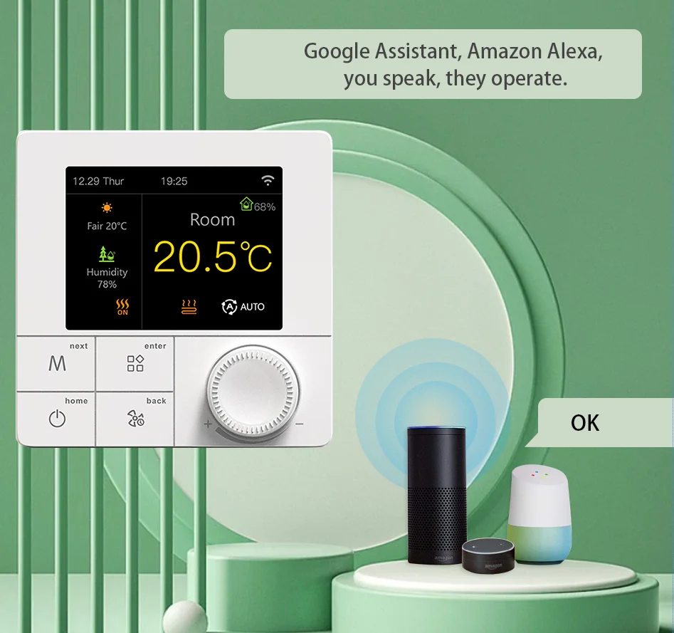 Tela colorida termostato de aquecimento elétrico piso inteligente wifi morno casa thermoregulator para água/caldeira gás controlador temperatura