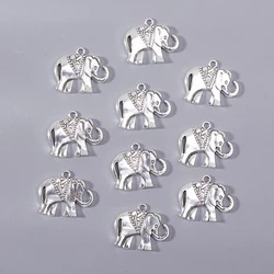 10pcs Silver Color Metal Alloy Charms Small Elephant Charms Pendant Fit Jewelry Animal Pendant Charms Makings Accessories