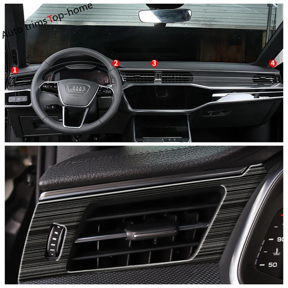 Dashboard Instrument Stripes Air Conditioner Outlet AC Vent Cover Trim Car Accessories Fit For Audi A6 C8 / A7 2019 - 2023