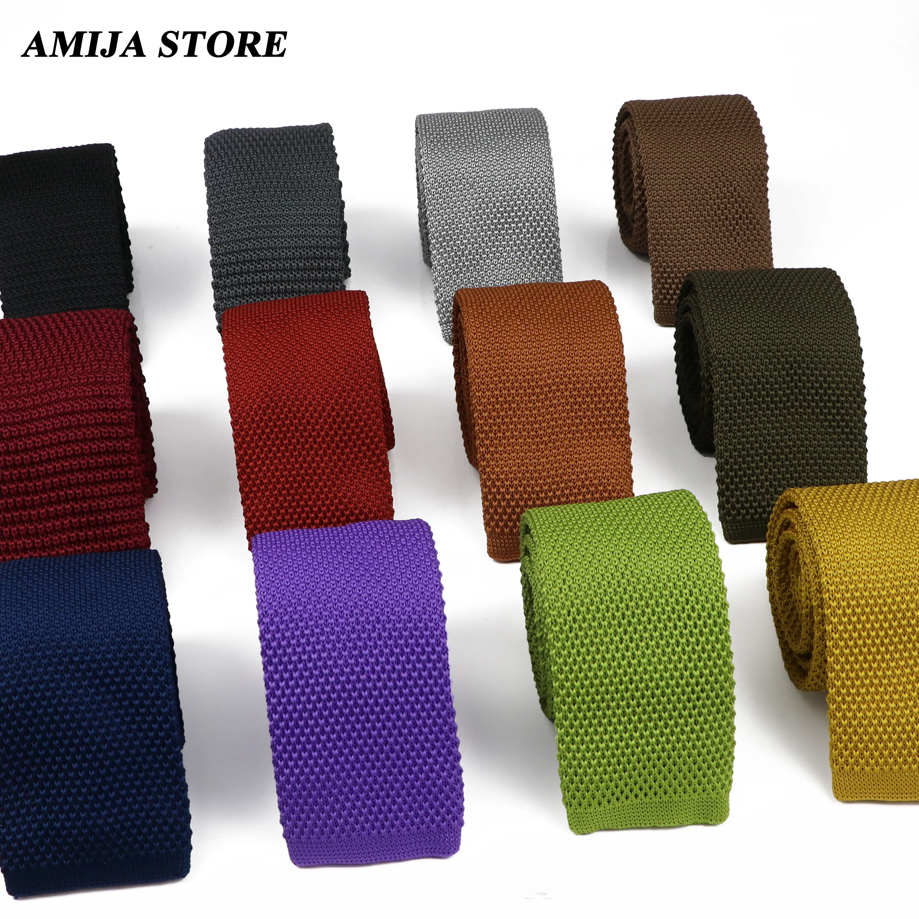 Colourful Men\'s Knitted Tie Burgundy Black Knit Necktie Solid Color 6cm Narrow Slim Skinny Woven Plain Cravate For Man Accessori