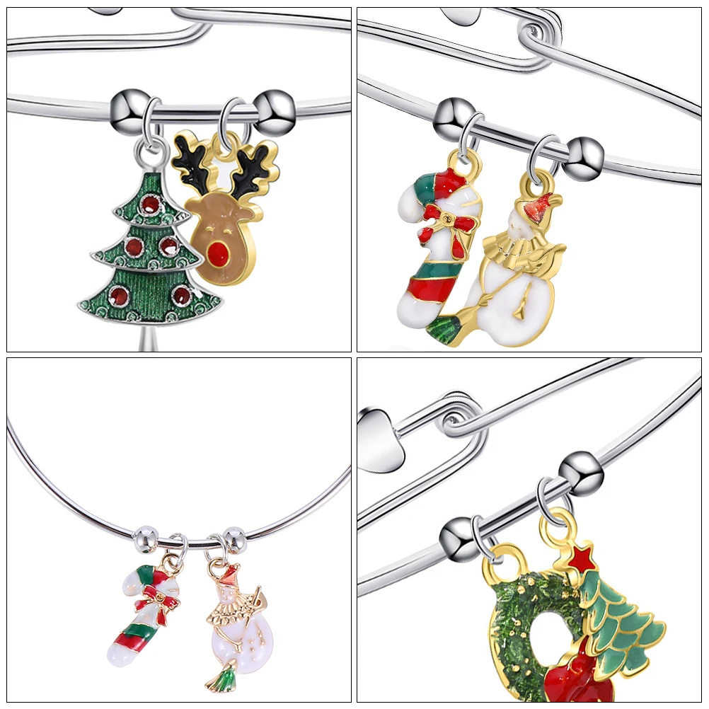

3Pcs Christmas Tree Boots Bracelet Strong Not Easy to Break Long Term Wear Wrist Chain for Women Holiday Gift Idea