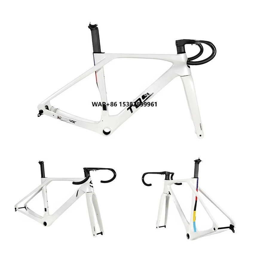 

Carbon Road Bike Frame 700C*32C Disc Brake Full Internal Wiring BBT47 Thru Axle Road Bicycle Frame Set