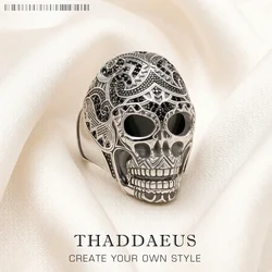 Anillo de calavera Maori, joyería fina para mujeres y hombres, nuevo regalo étnico de otoño en Plata de Ley 925