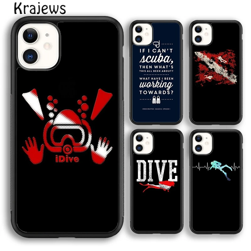 Krajews Scuba Diver Diving Underwater Snorkeling Phone Case For iPhone 17 Air 16 15 14 plus 11 12 13 pro max coque Fundas