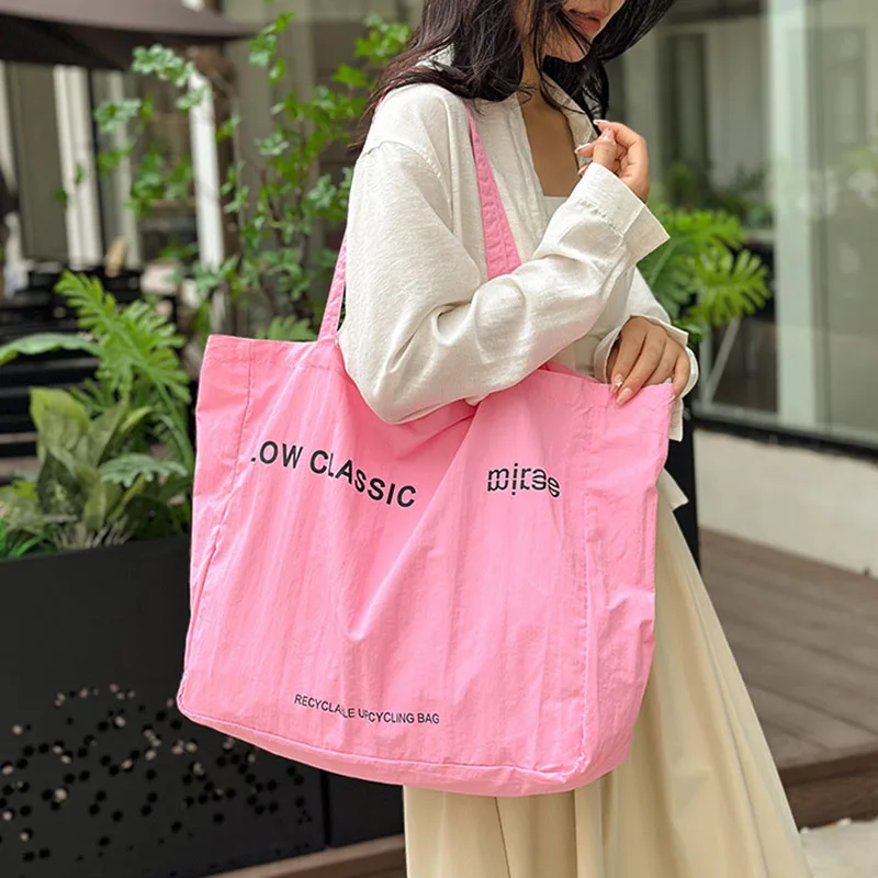 

Large Capacity Canvas Tote Bag Letters Fashion Beach Totes Bags Reusable Travel Shopping Handbag Summer New