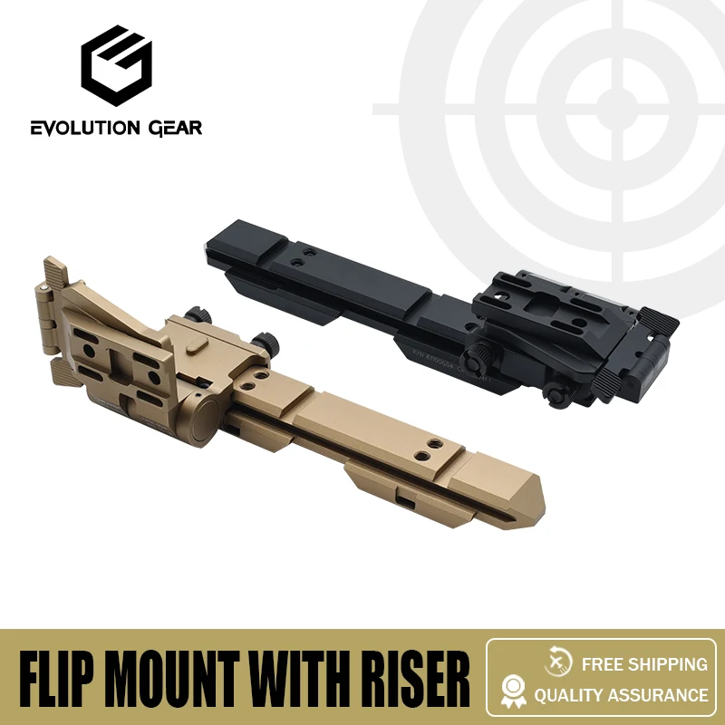 

CNC Metal Flip Mount Riser System Side Flip Mount Sets 0.41" 5/8" for G33 G43 3X Magnifier and Exps3 Holographic Sight