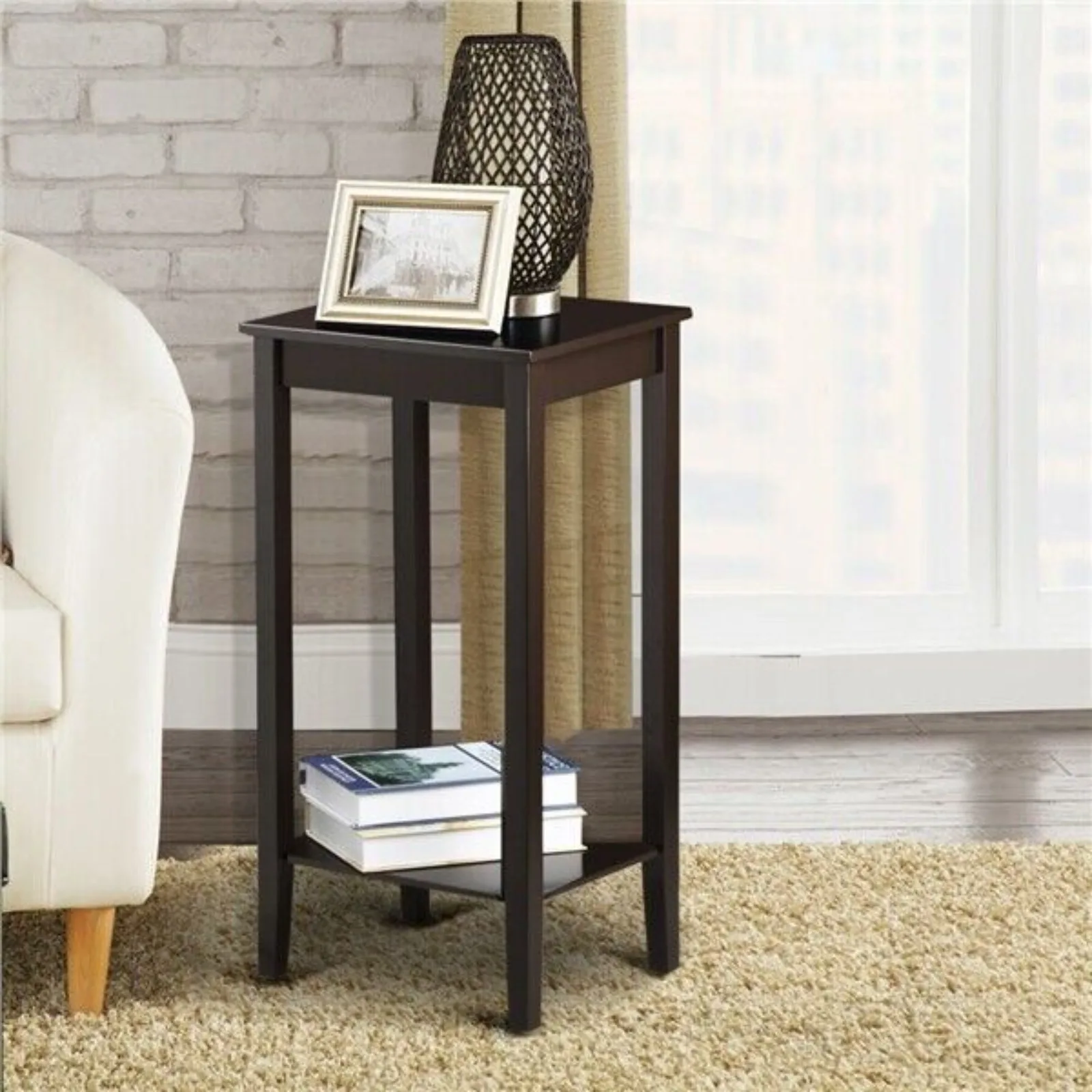 Tall End Table Sofa Side Table Multi-purpose Small Space Table for Living Room United States