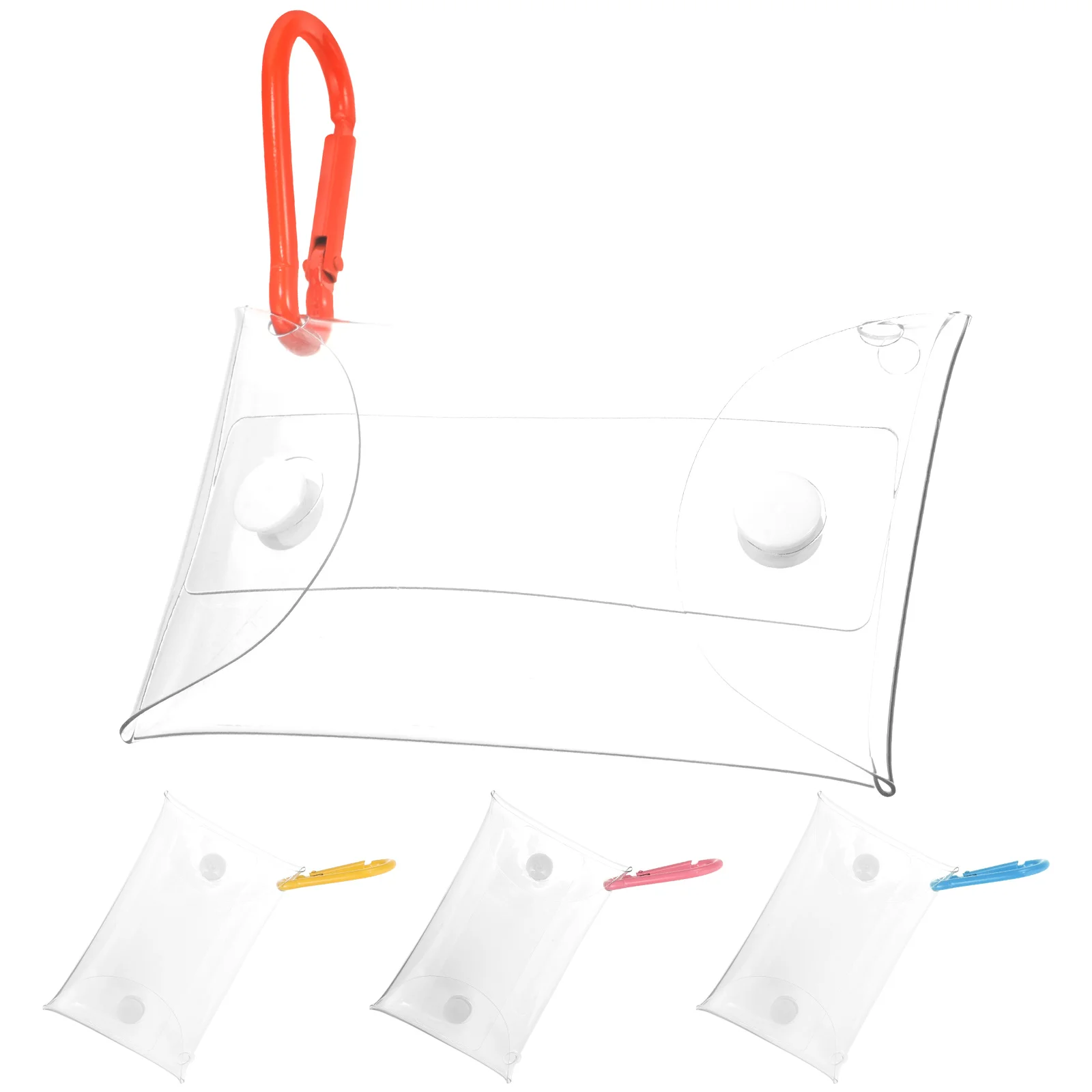 4 pezzi borsa per cartoni animati borsa trasparente per rossetto piccola borsa per donna portachiavi portamonete cambio portafoglio in PVC arancione