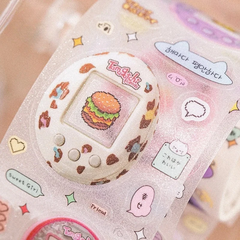 Ins สไตล์น่ารัก Y2K Glitter ตกแต่งเทปกาว Planner คู่มือ DIY Scrapbooking Journal Collage วัสดุสติกเกอร์