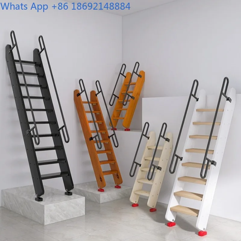 

Fashion solid wood loft integral wooden ladder household duplex indoor ladder climbing ladder