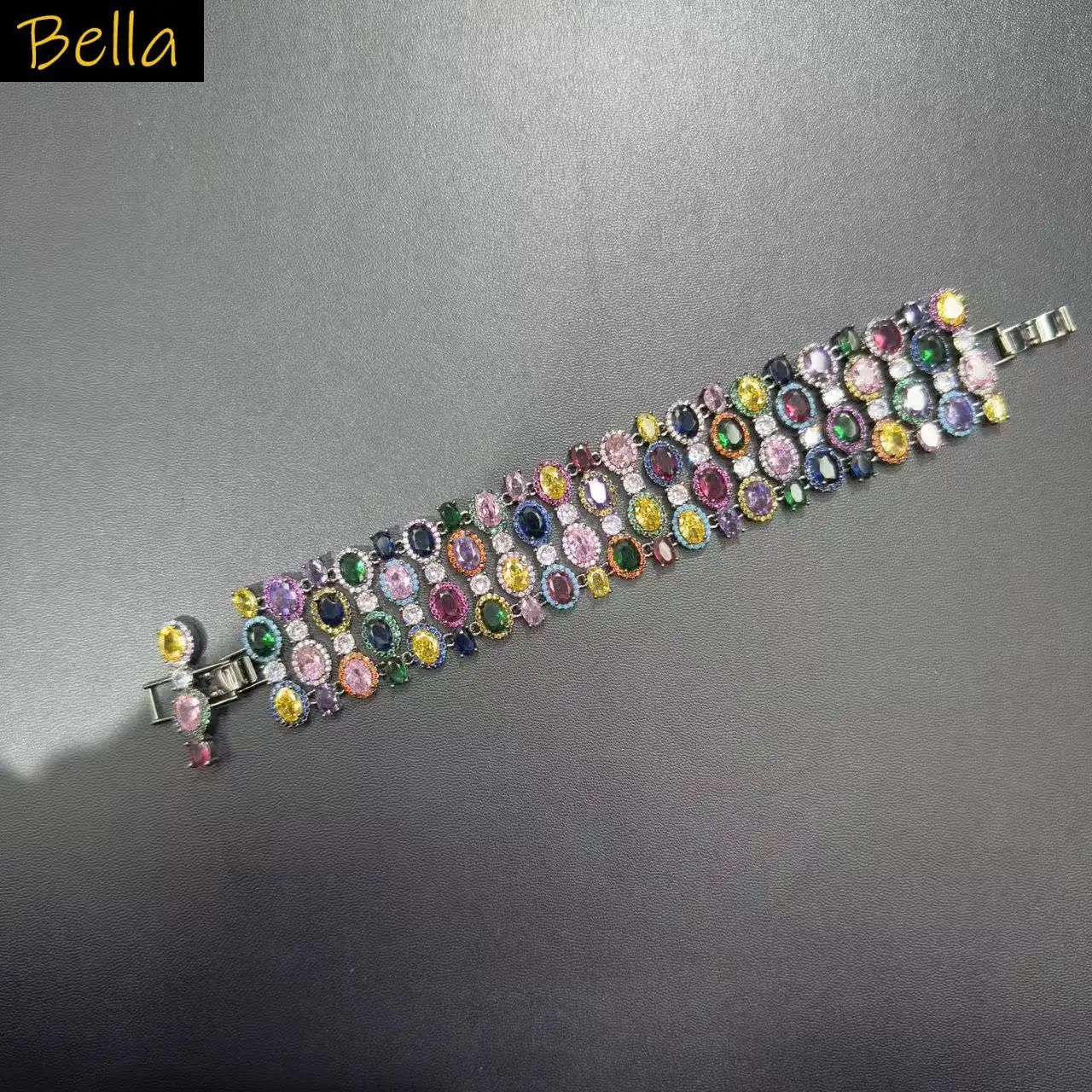 cubic zirconia gorgeous bracelet for women shiny jewelry wedding party gala event multicolor zircons bracelet female gift