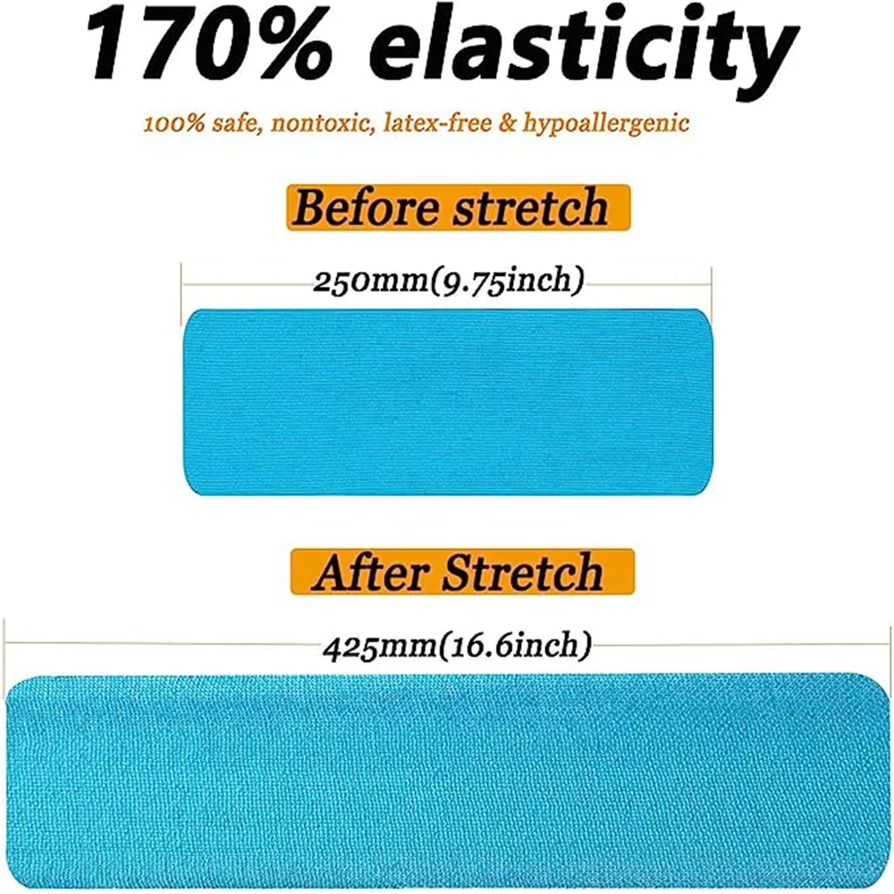 Kinesiology Tape Pro Athletic Sports (20 wstępnie przycięte paski) Wodoodporna elastyczna taśma klejąca Ulga w bólu mięśni Wsparcie stawów