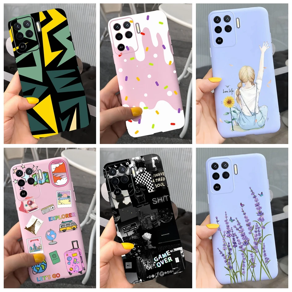 For OPPO Reno5 5G Case CPH2145 Fashion Patterns Silicone Soft Cover For OPPO Reno 5 Lite CPH2205 Capa Reno 5F CPH2217 Phone Case