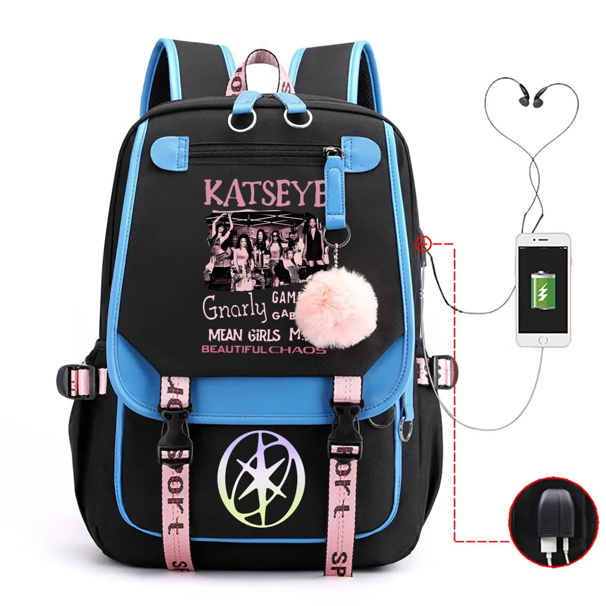 Backpack New Katseye Funny Print Girl's Large Capacity Bags Children's Teeneger School Backpacks Cute Schoolbags Gift
