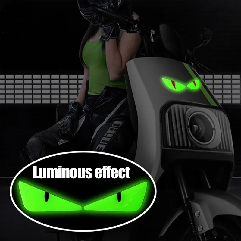 3D Luminous Demon Eye Sticker Demon Eyes Car Motorcycle Electric Vehicle Night Light Warning Decoration Decal for Suzuki UY125